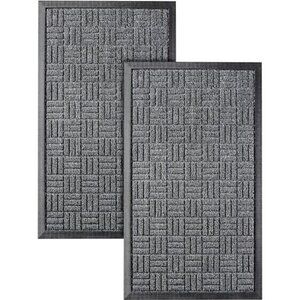 Front Door Mats, 2 Pc Set, 29.5 x 17, All Weather Entry and Back Yard Door Mat